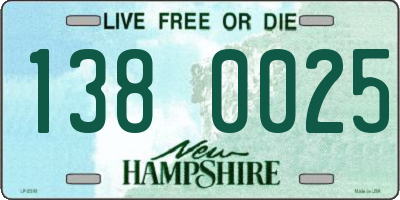 NH license plate 1380025