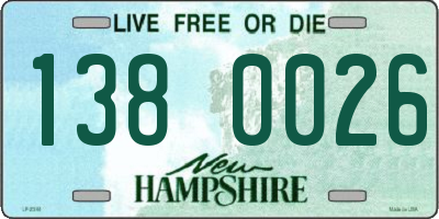 NH license plate 1380026