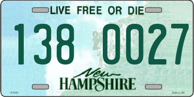 NH license plate 1380027
