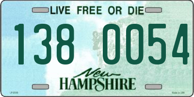 NH license plate 1380054