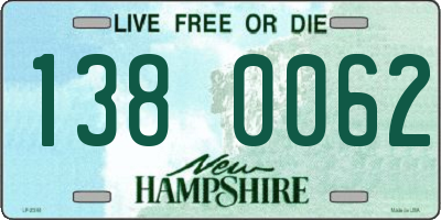 NH license plate 1380062