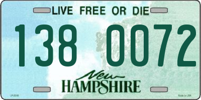 NH license plate 1380072
