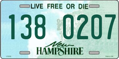 NH license plate 1380207