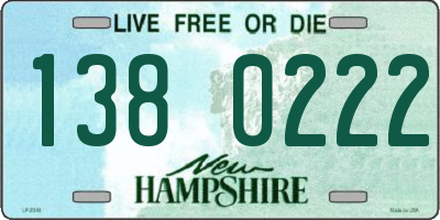 NH license plate 1380222