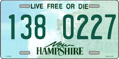 NH license plate 1380227