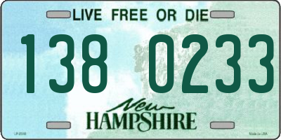 NH license plate 1380233