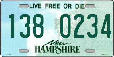 NH license plate 1380234