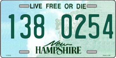 NH license plate 1380254