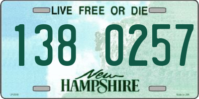 NH license plate 1380257