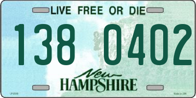NH license plate 1380402