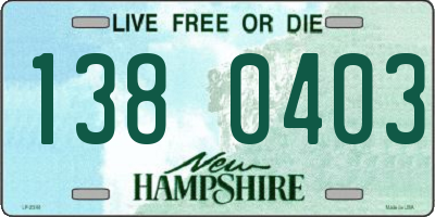 NH license plate 1380403