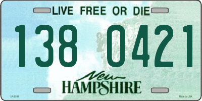 NH license plate 1380421