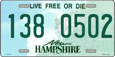NH license plate 1380502