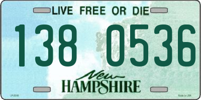 NH license plate 1380536