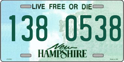 NH license plate 1380538