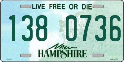 NH license plate 1380736