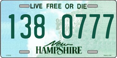 NH license plate 1380777