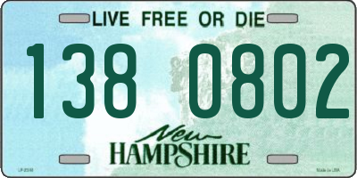 NH license plate 1380802