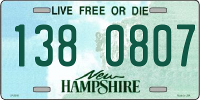NH license plate 1380807