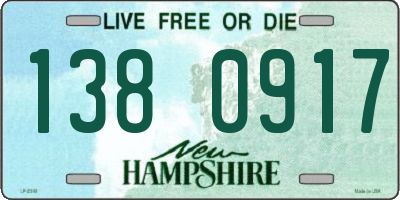 NH license plate 1380917
