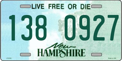 NH license plate 1380927