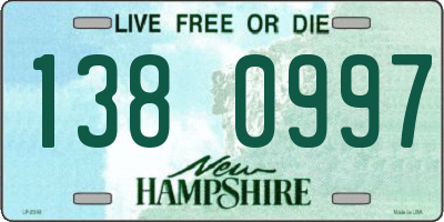 NH license plate 1380997