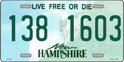 NH license plate 1381603