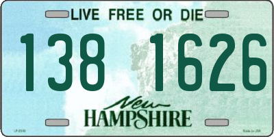 NH license plate 1381626