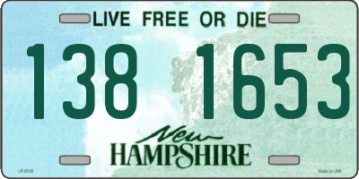 NH license plate 1381653