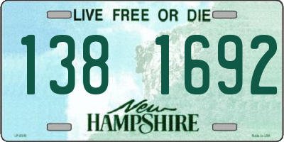 NH license plate 1381692