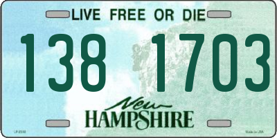 NH license plate 1381703