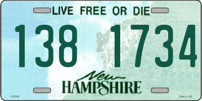 NH license plate 1381734