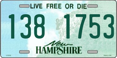 NH license plate 1381753