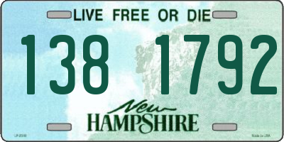NH license plate 1381792