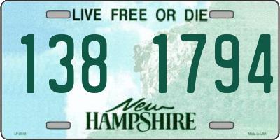 NH license plate 1381794