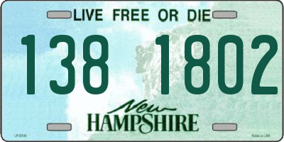 NH license plate 1381802