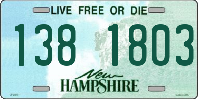 NH license plate 1381803