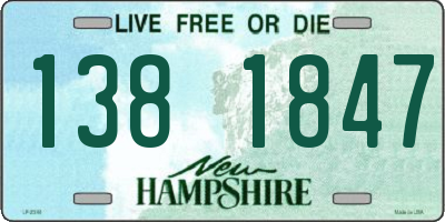 NH license plate 1381847