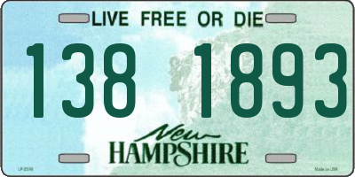 NH license plate 1381893
