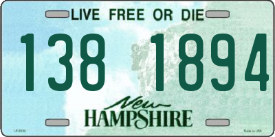 NH license plate 1381894