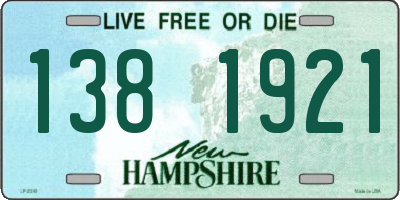 NH license plate 1381921