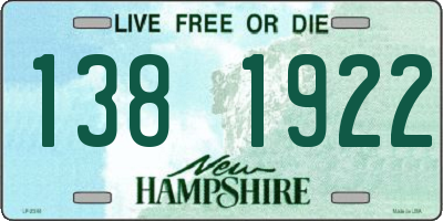 NH license plate 1381922