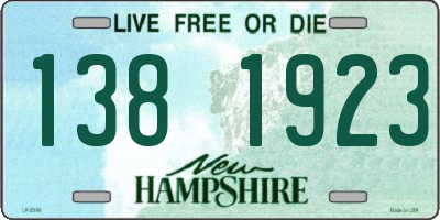 NH license plate 1381923
