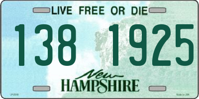 NH license plate 1381925
