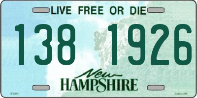 NH license plate 1381926