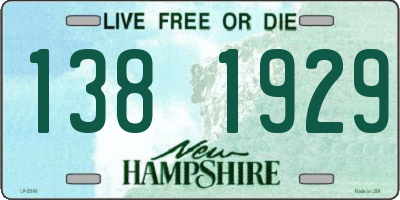 NH license plate 1381929