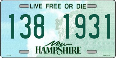 NH license plate 1381931