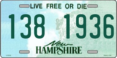 NH license plate 1381936