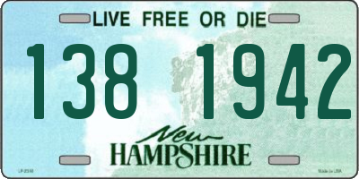 NH license plate 1381942