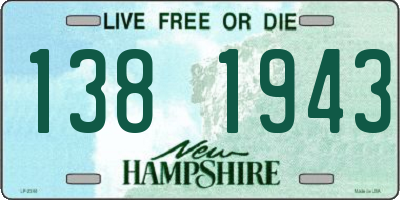 NH license plate 1381943